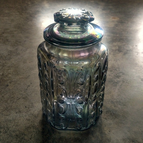 Vintage Other - Vintage 1960 Carnival Glass Atterbury Canister Jar